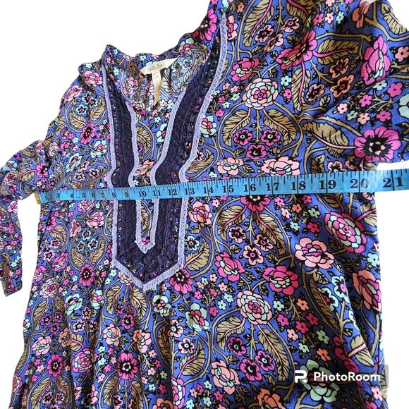 MATILDA JANE Thoughts and Dreams High-Low Purple Floral Dress Crochet Tr… - Picture 9 of 11